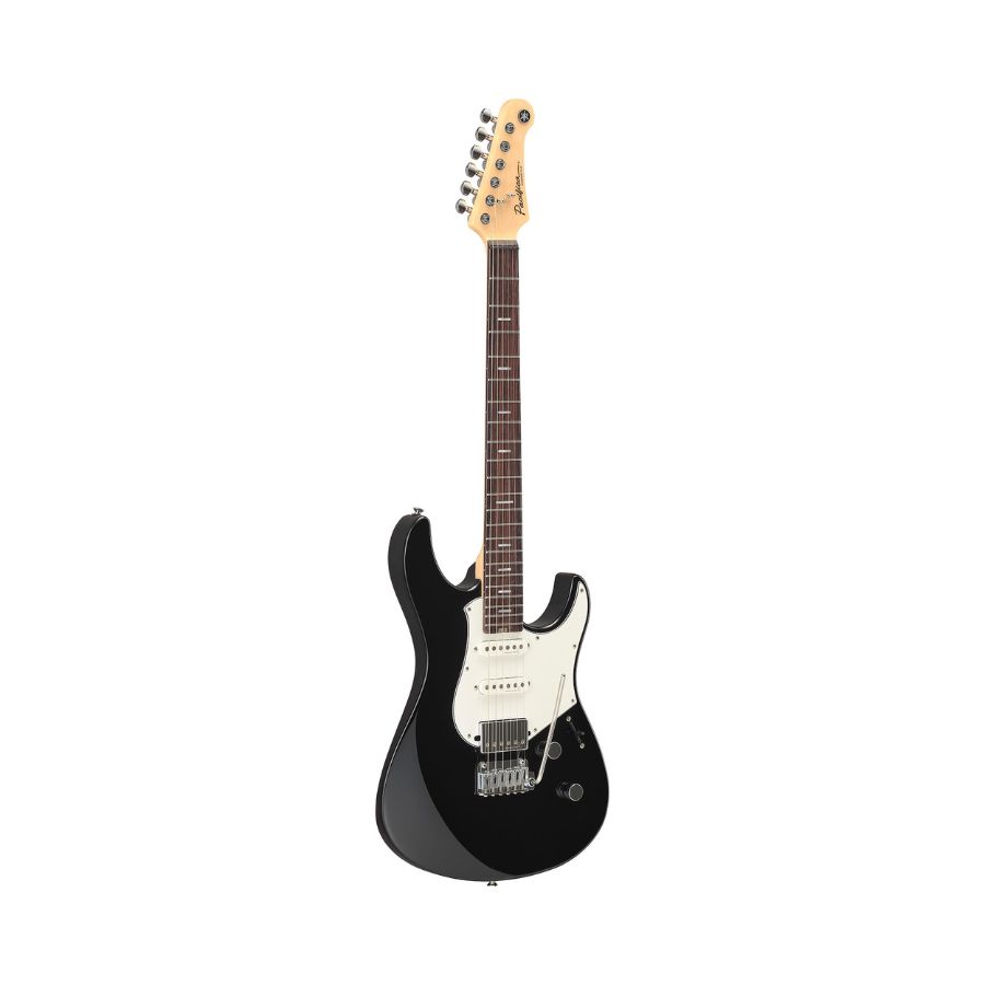 Yamaha PACS+12 Black Electric Guitar – Angled Front View Yamaha PACS+12 Black Electric Guitar – Angled Front View
