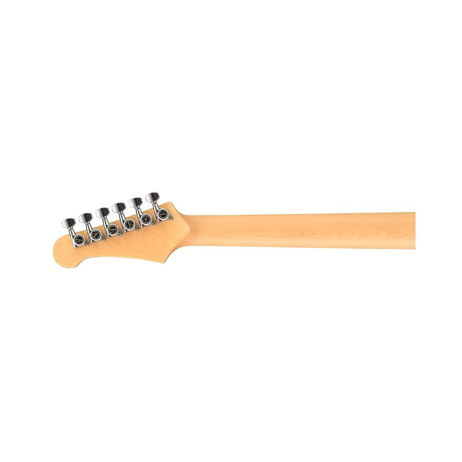 Yamaha PACS+12 Black Electric Guitar – Rear Headstock and Neck Yamaha PACS+12 Black Electric Guitar – Rear Headstock and Neck