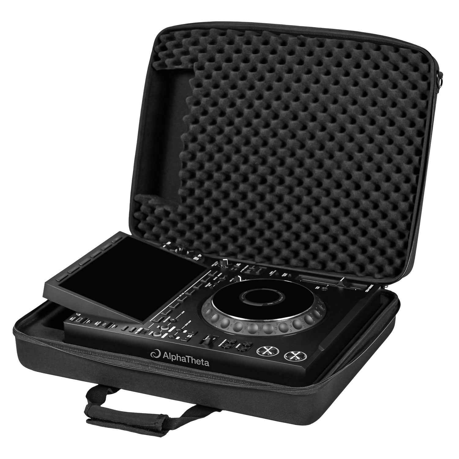 UDG U8336BL hardcase open with a CDJ-3000X player for fit demonstration UDG U8336BL hardcase open with a CDJ-3000X player for fit demonstration